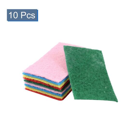 Rectangle Sponge Bowl Dish Scrub Cleaning Pad 10 Pcs Colors - Picture 3 of 5